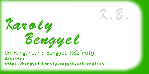 karoly bengyel business card